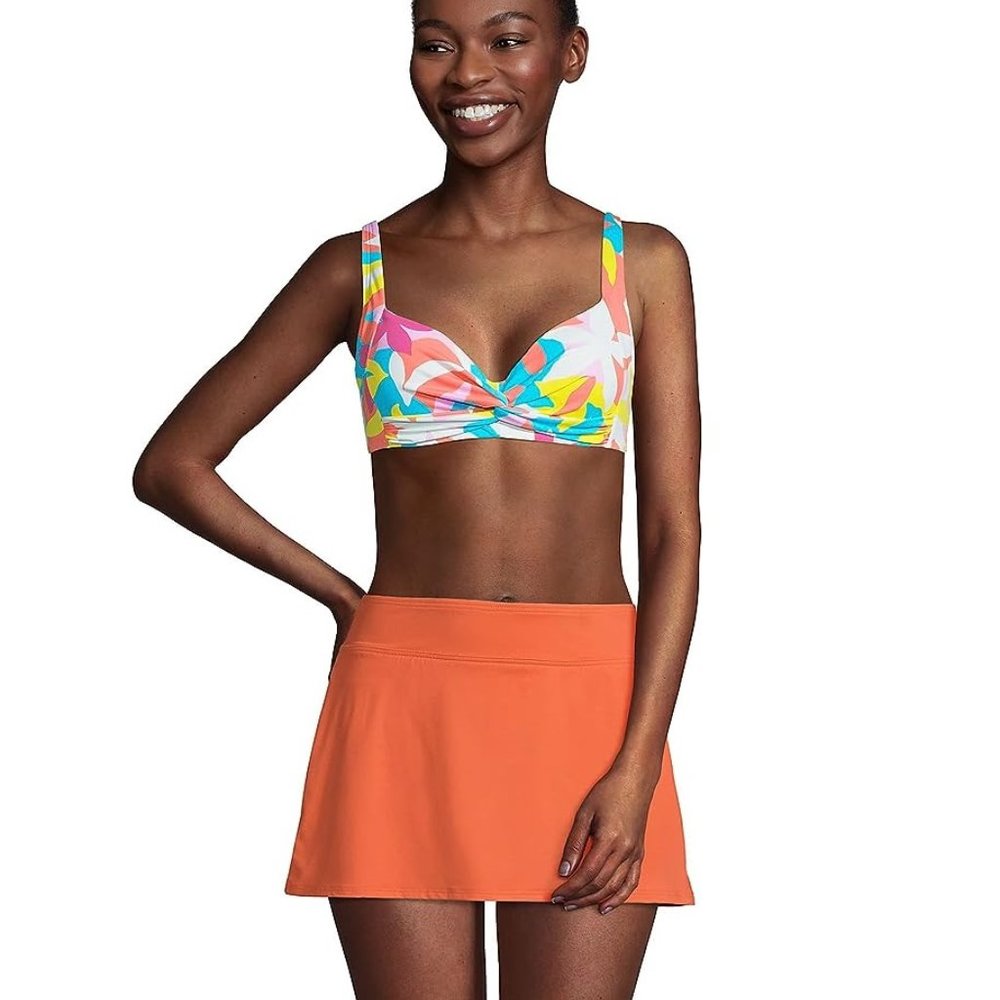 NWT Lands' End Womens Twist Front Underwire Bikini Top Size 2 $70 3D146
